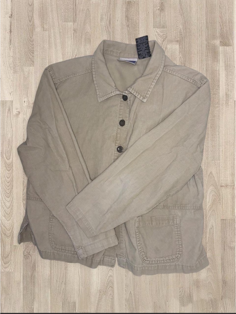Erika & Co. Petite Tan Corduroy Button-Up Jacket